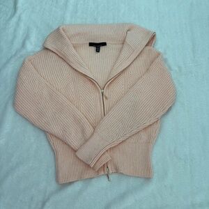 White House Black Market Peach Zipper Sweater